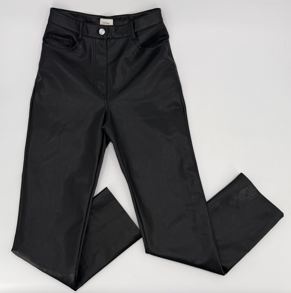 Wilfred Pants Womens 4 Black Faux Leather Skinny Designer Mid rise Aritzia